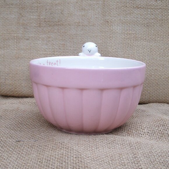 Vintage Hallmark Bunny Rabbit Ceramic Treat Bowl Dish - Picture 4 of 16